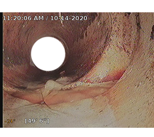 Sewer Scope Image of 4 inch SDR Pipe